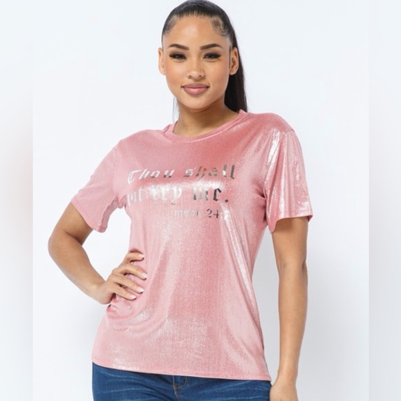 Pink foil thou should not try me tee - Picture 8 of 9